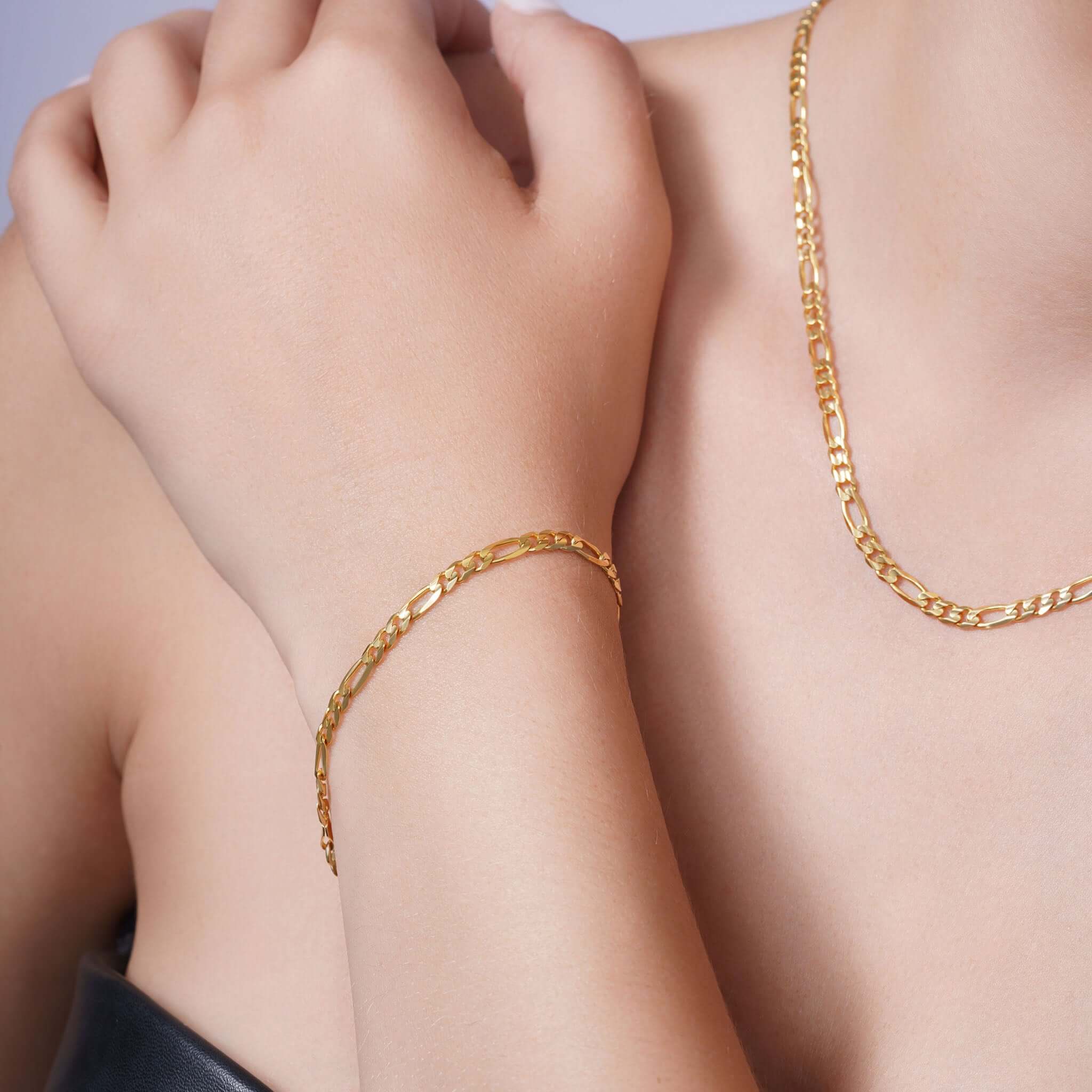 Figaro 18K Gold Vermeil Bracelet – Barkev's