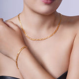 Figaro Vermeil Gold Bracelet