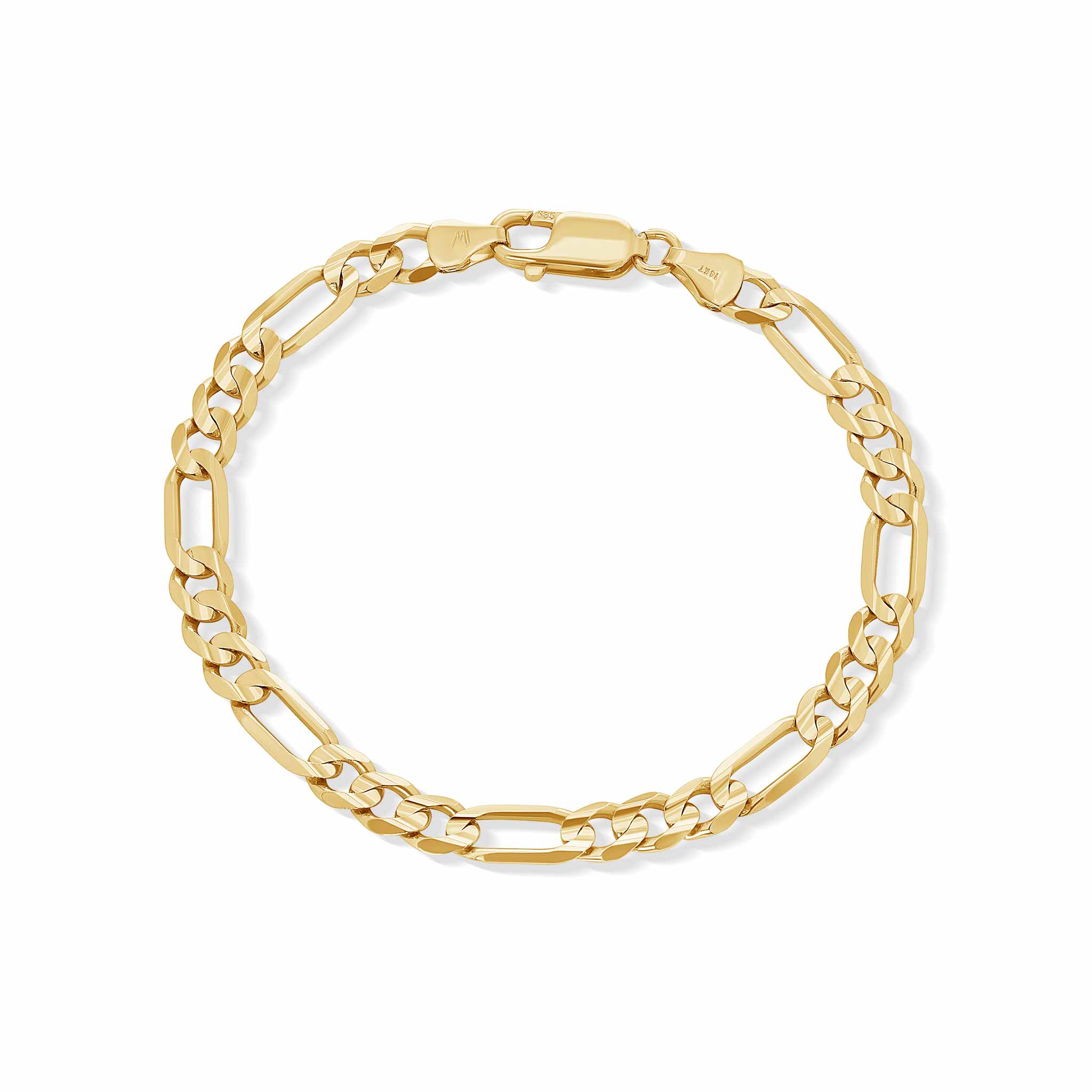 Figaro Vermeil Gold Bracelet
