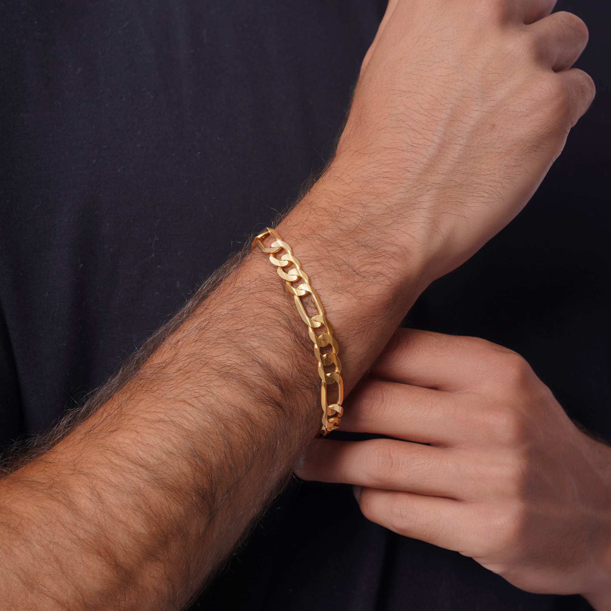 Men's Figaro Vermeil Gold Bracelet