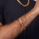 Men's Figaro Vermeil Gold Bracelet