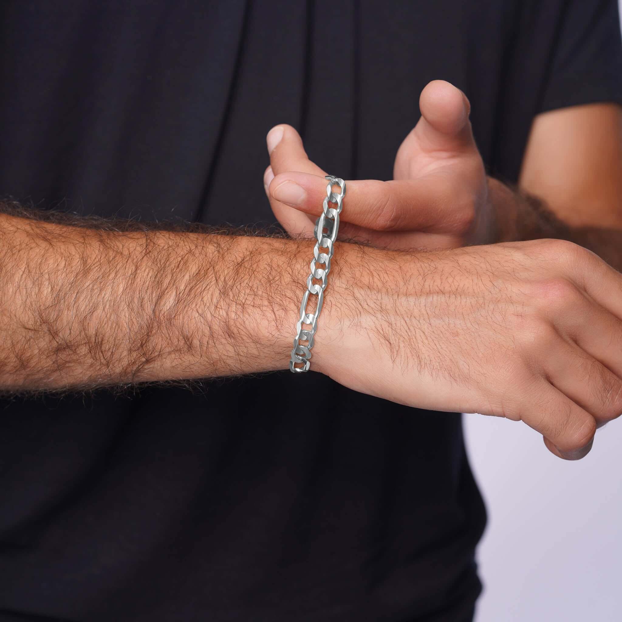 Men's Figaro Silver Bracelet – Barkev's