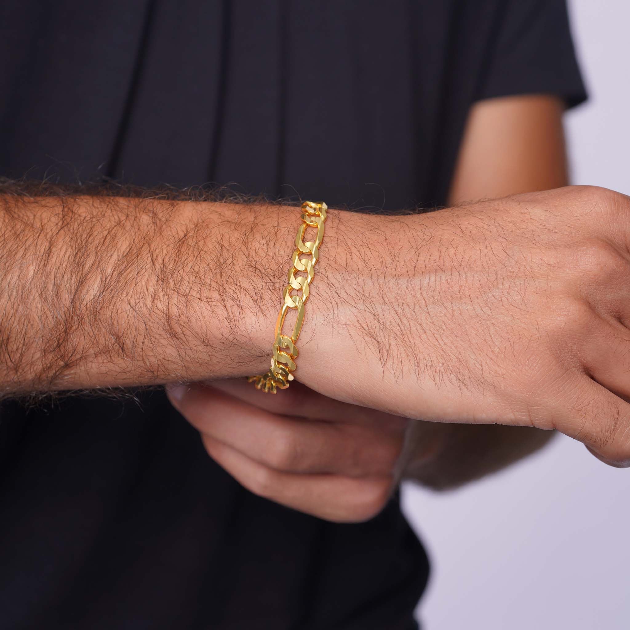 Men's Figaro Vermeil Gold Bracelet