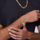Men's Figaro Vermeil Gold Bracelet