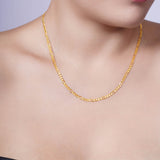 Figaro Vermeil Gold Chain