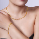Figaro Vermeil Gold Chain