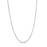 Sterling Silver Rope Chain Necklace showcasing its textured and shiny design, perfect for everyday wear.