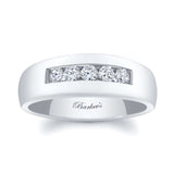 Mens Round Diamond Domed Wedding Band
