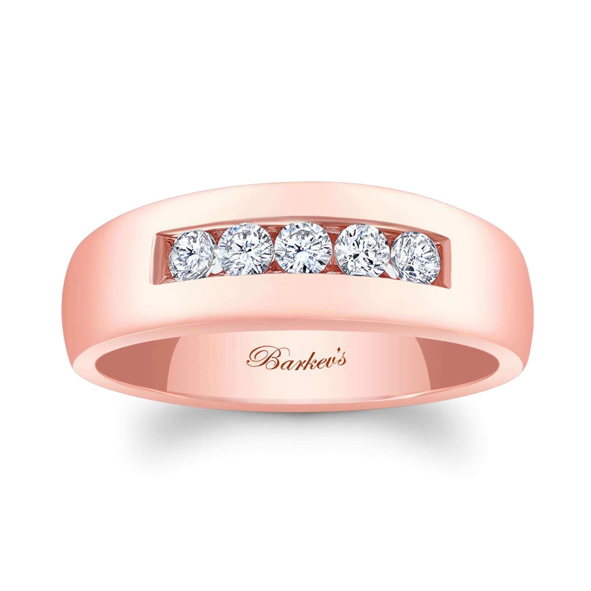 Mens Round Diamond Domed Wedding Band