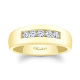 Mens Round Diamond Domed Wedding Band