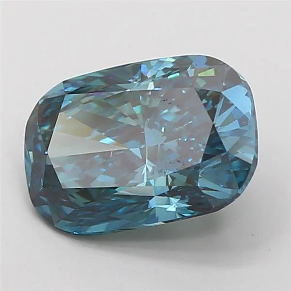 2.50ct Cushion modified Lab Grown Diamond (Colour Fancy Deep Greenish Blue, Clarity VS2, IGI Certified)