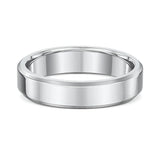 5mm Simple Beveled Platinum Wedding Band