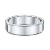 6mm Simple Beveled Platinum Wedding Band