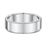 7mm Simple Beveled Platinum Wedding Band