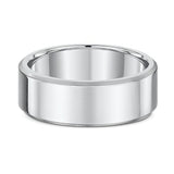 8mm Simple Beveled Platinum Wedding Band