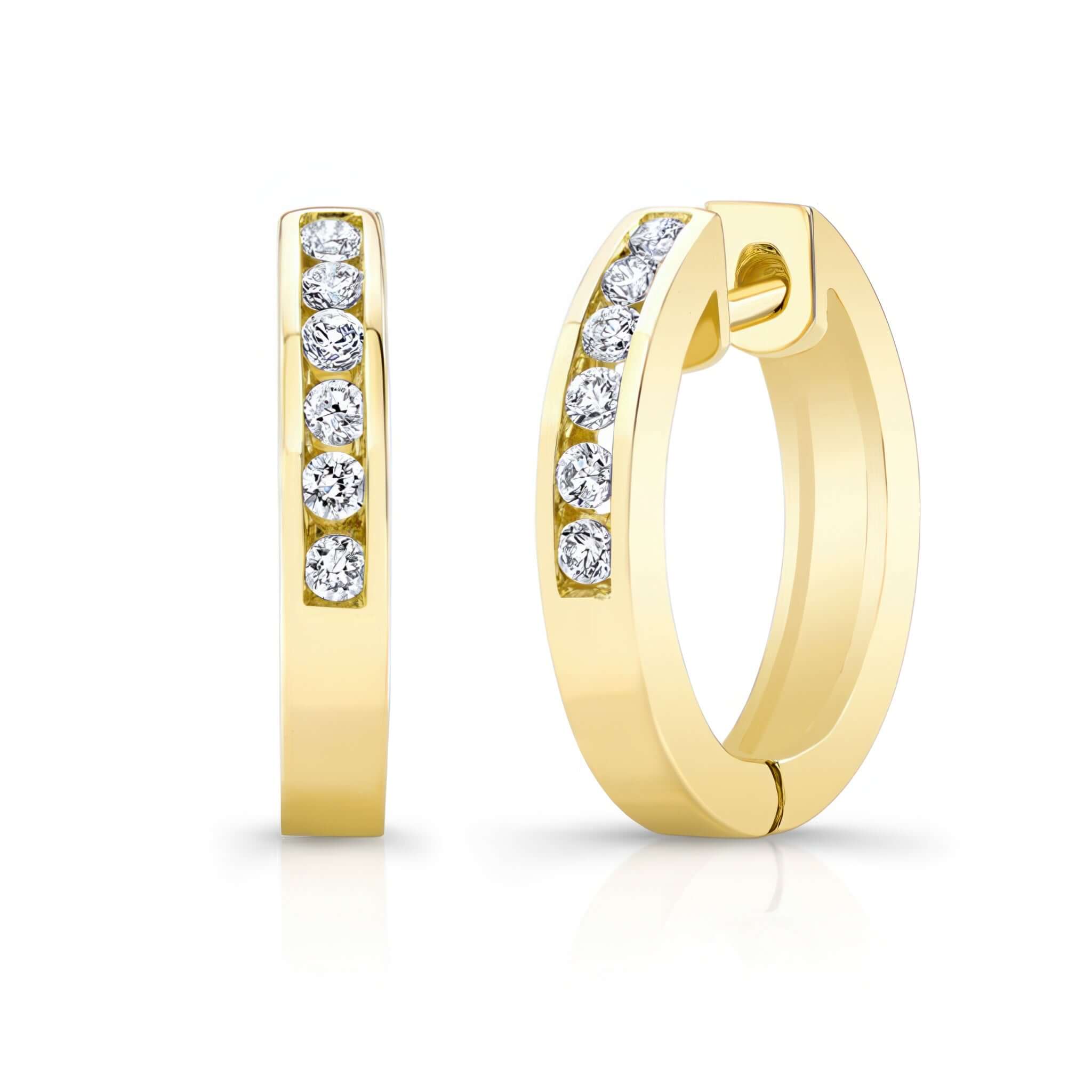 0.25 Carat Channel Lab Diamond Hoop Earrings