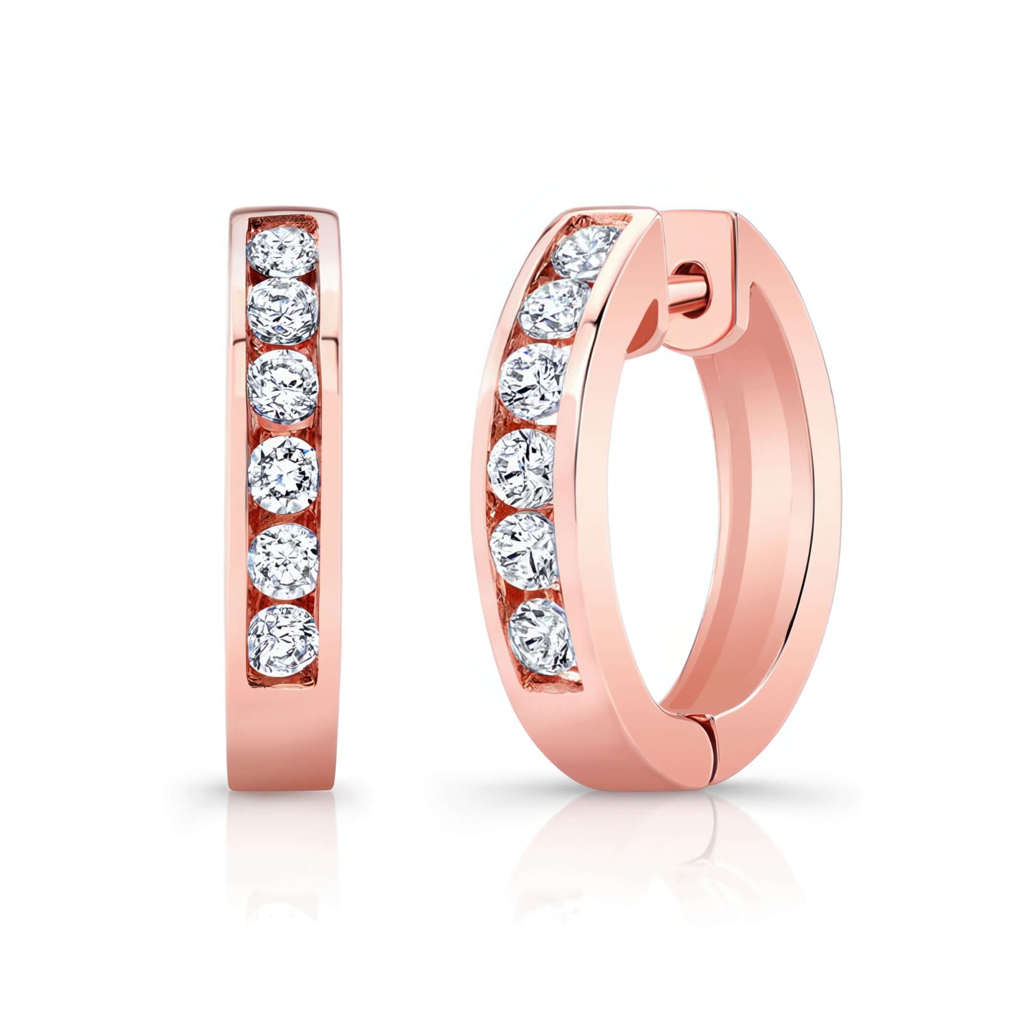 0.5 Carat Channel Lab Diamond Hoop Earrings