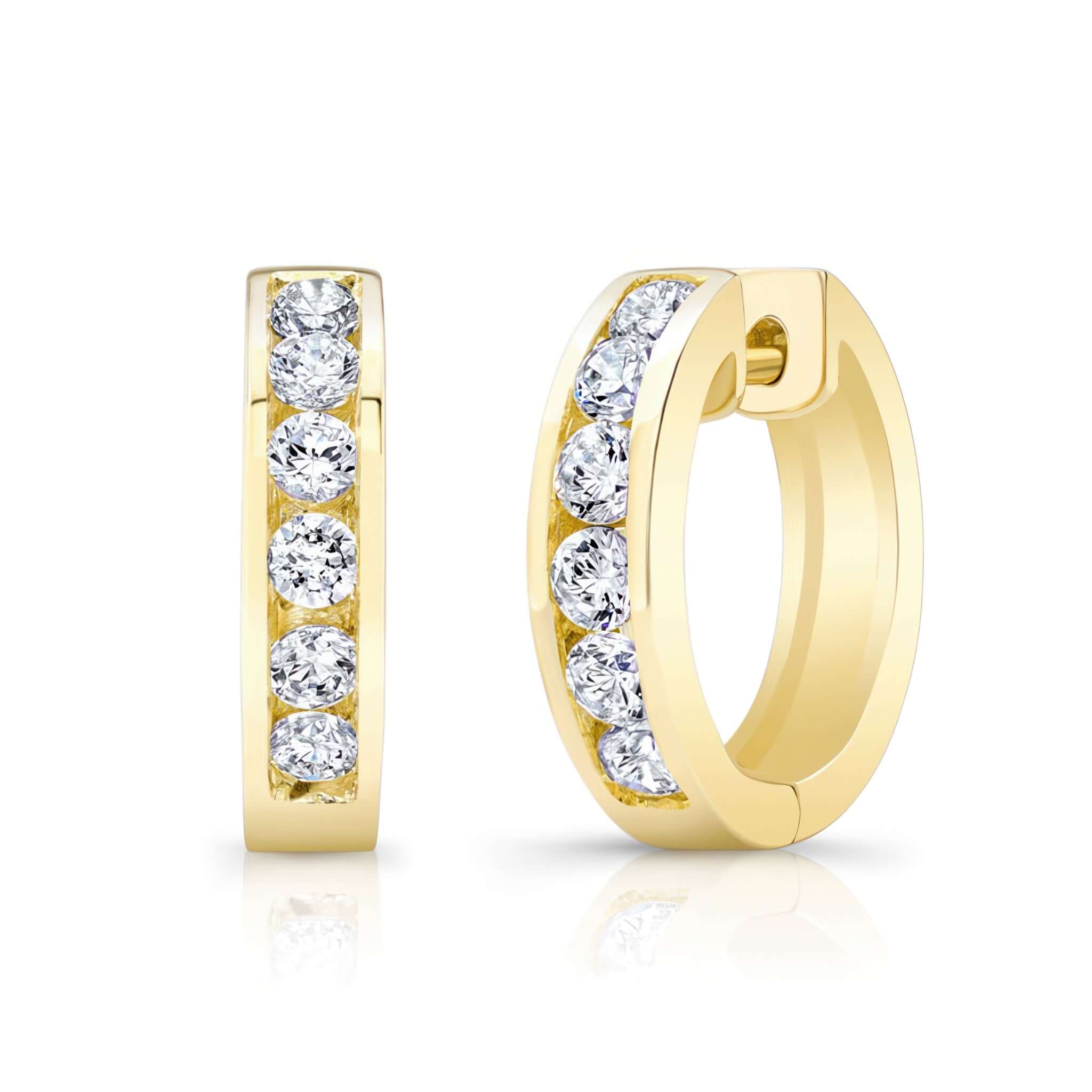0.7 Carat Channel Lab Diamond Hoop Earrings