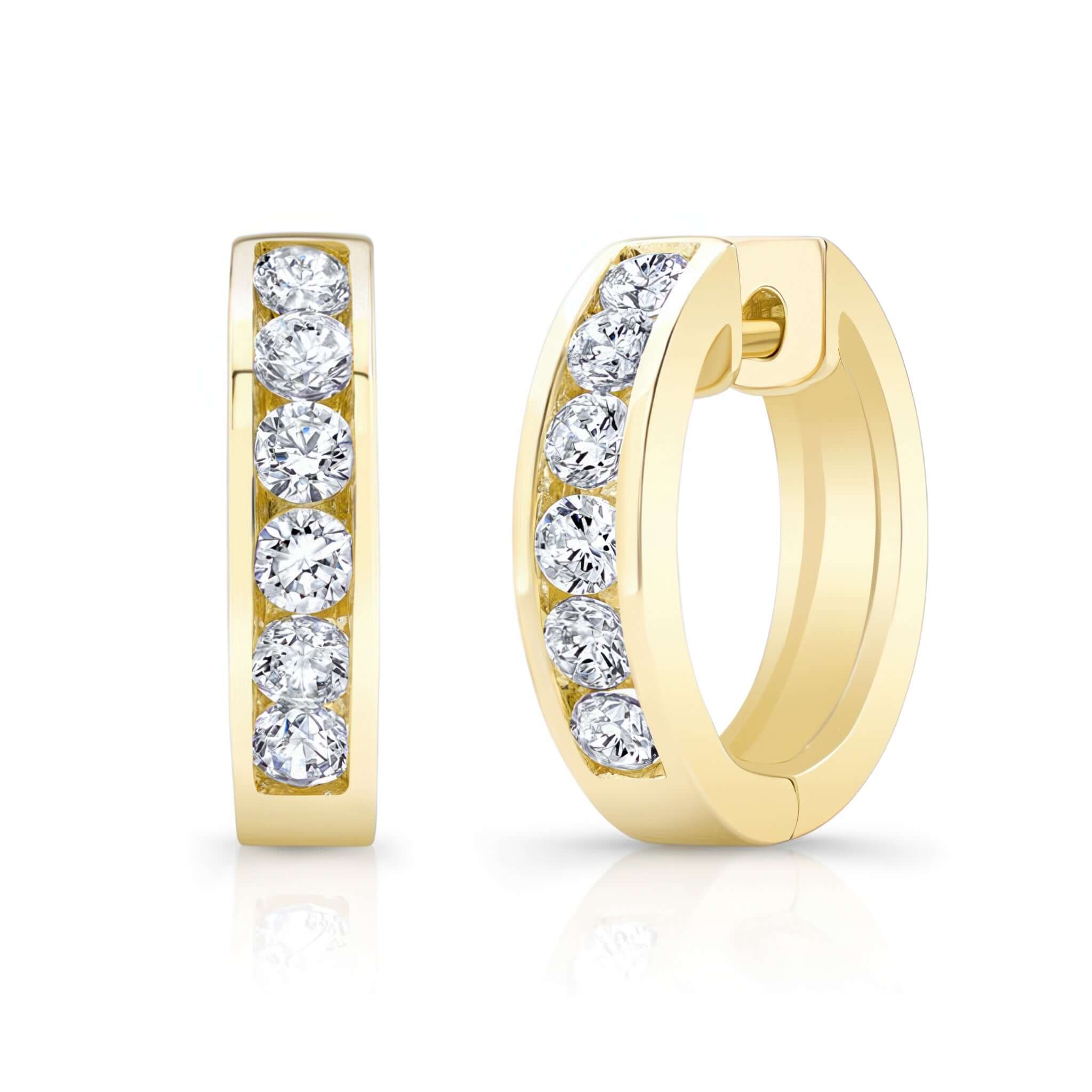 1 Carat Channel Lab Diamond Hoop Earrings