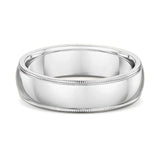 6mm Milgrain Edge Platinum Wedding Band