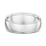 7mm Milgrain Edge Platinum Wedding Band