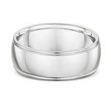 8mm Milgrain Edge Platinum Wedding Band