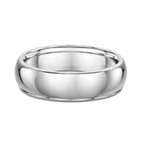 6mm Domed Platinum Wedding Band