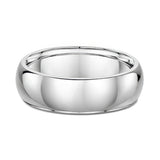 7mm Domed Platinum Wedding Band