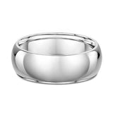 8mm Domed Platinum Wedding Band