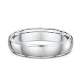 5mm Domed Beveled Edge Platinum Wedding Band
