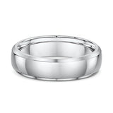 6mm Domed Beveled Edge Platinum Wedding Band