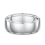 8mm Domed Beveled Edge Platinum Wedding Band