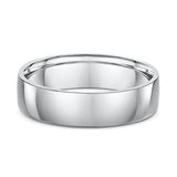 6mm Flat Edge Platinum Wedding Band