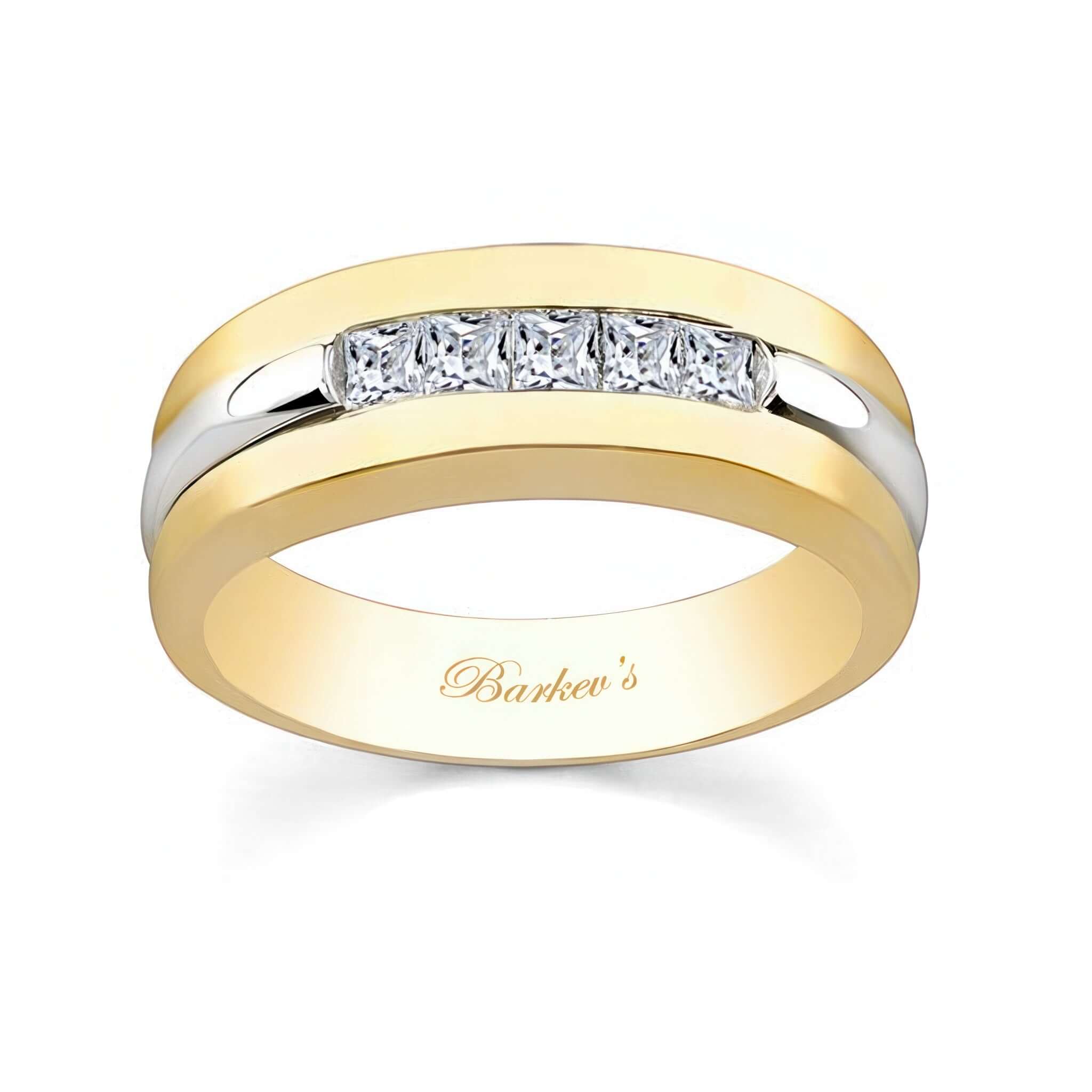 Mens Princess Cut Wedding Band