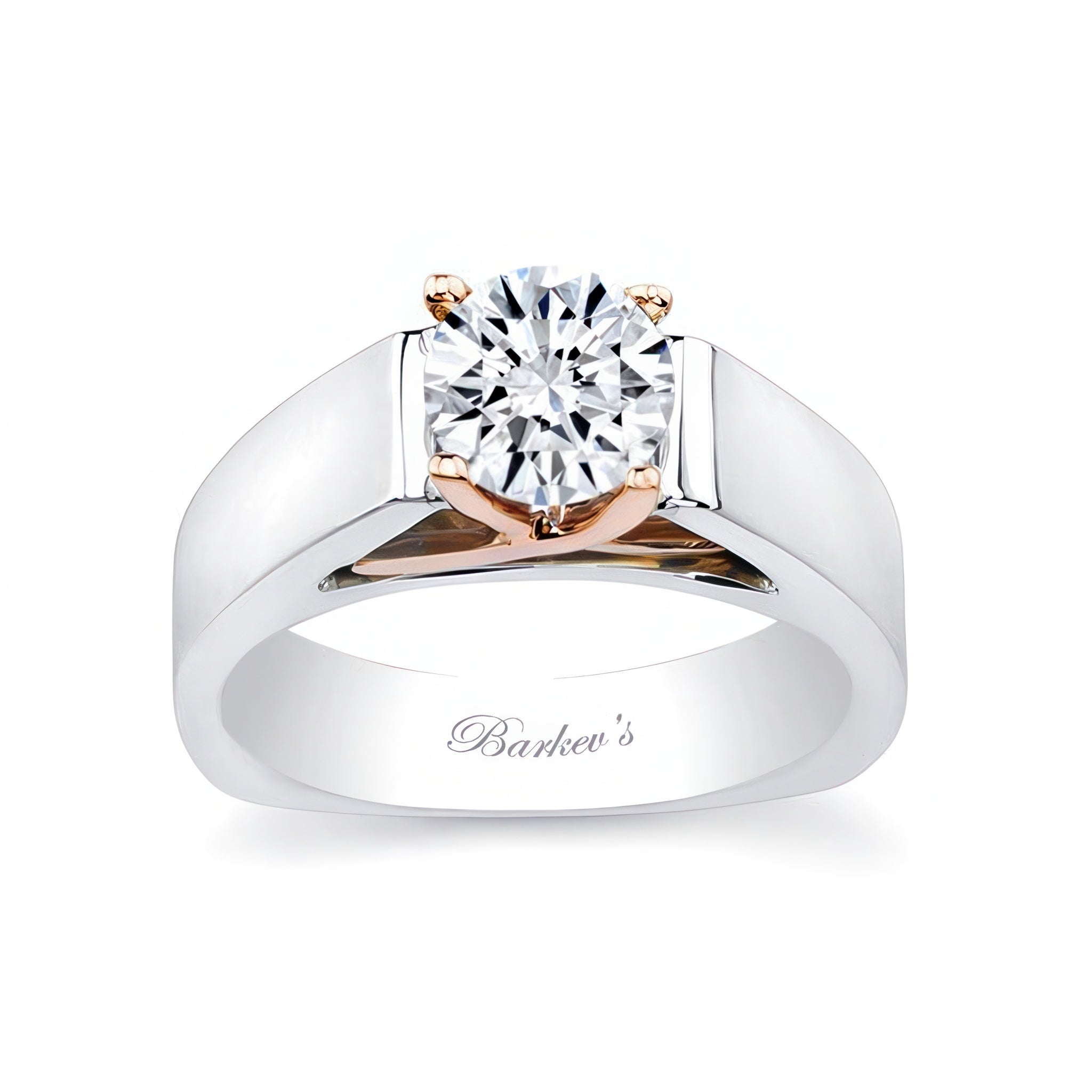 Criss Cross Prong Moissanite Solitaire Ring