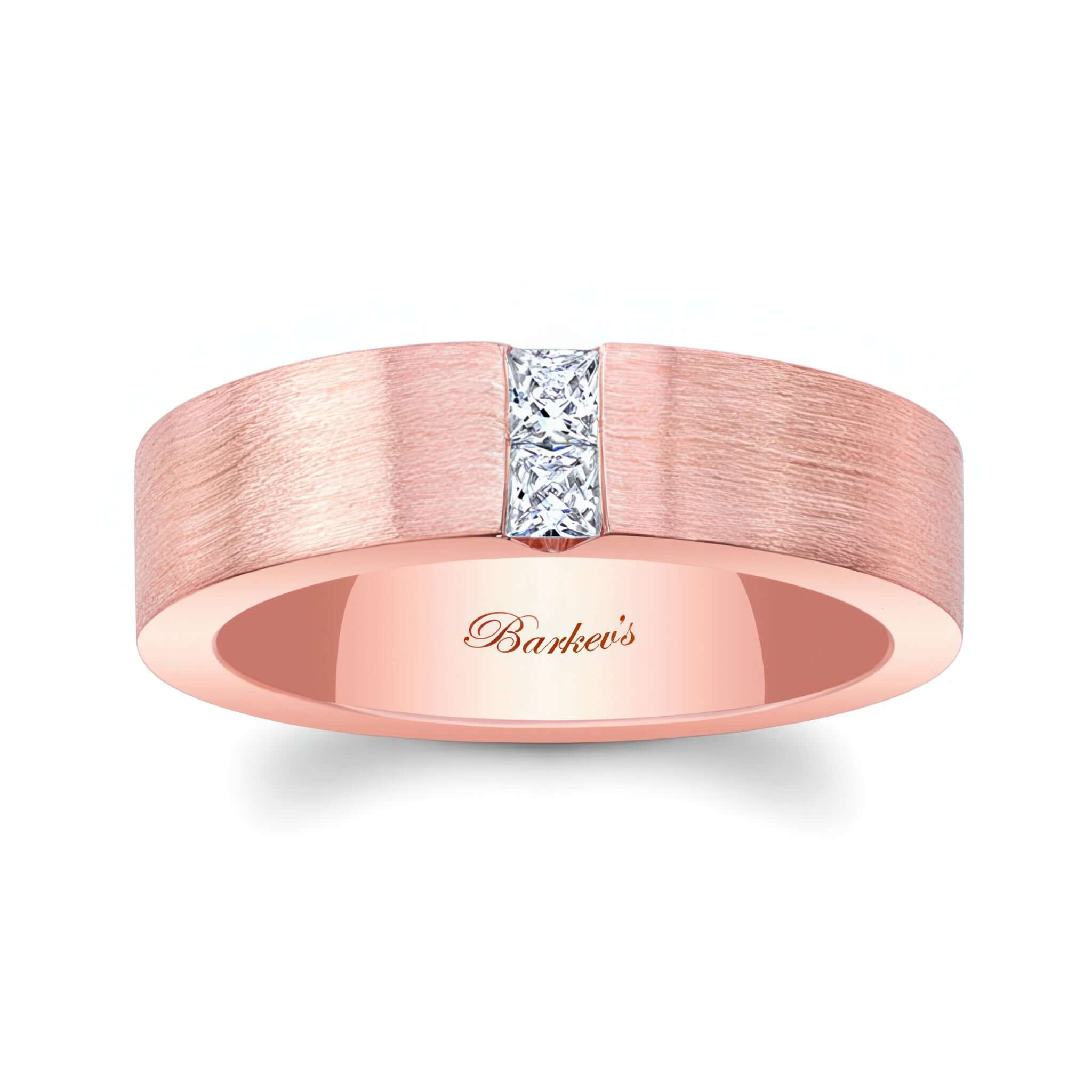 Mens Princess Cut Diamond Brushed Band