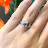 Square Shank Lab Diamond Solitaire Ring