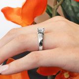 Square Shank Lab Diamond Solitaire Ring