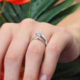 Square Shank Lab Diamond Solitaire Ring