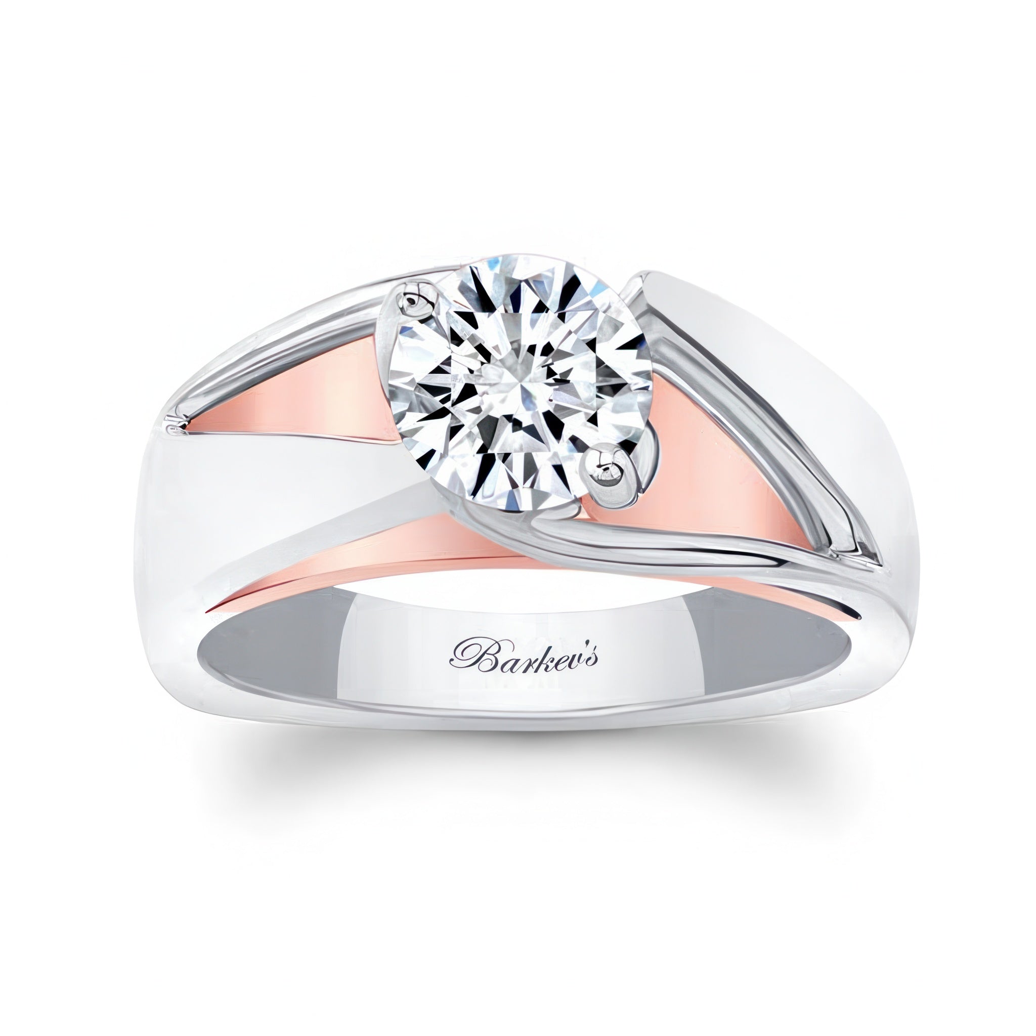 Wide Split Shank Moissanite Solitaire Ring