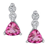 Trillion Cut Pink Tourmaline Earrings 5380E