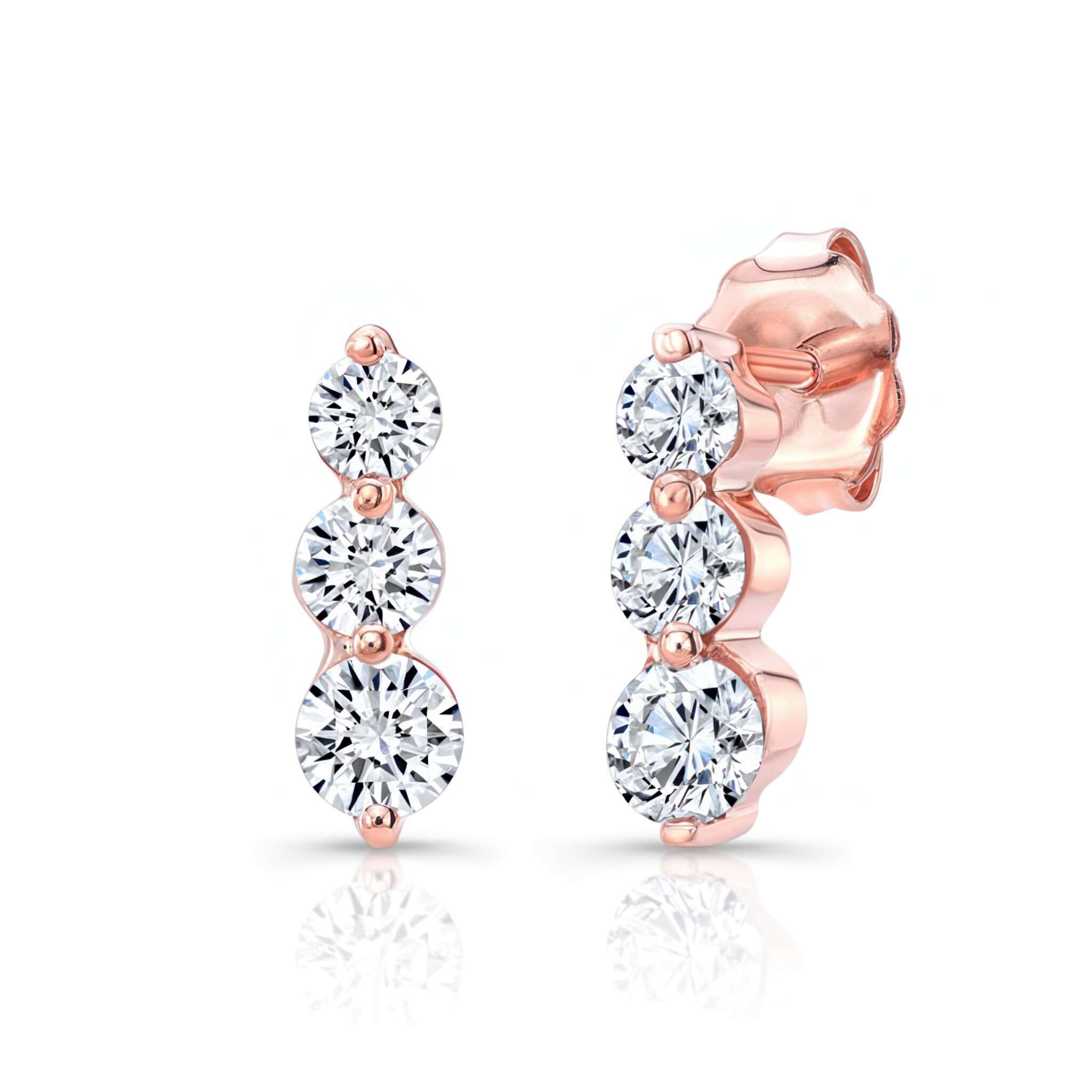 Small Lab Grown Diamond Journey Earrings