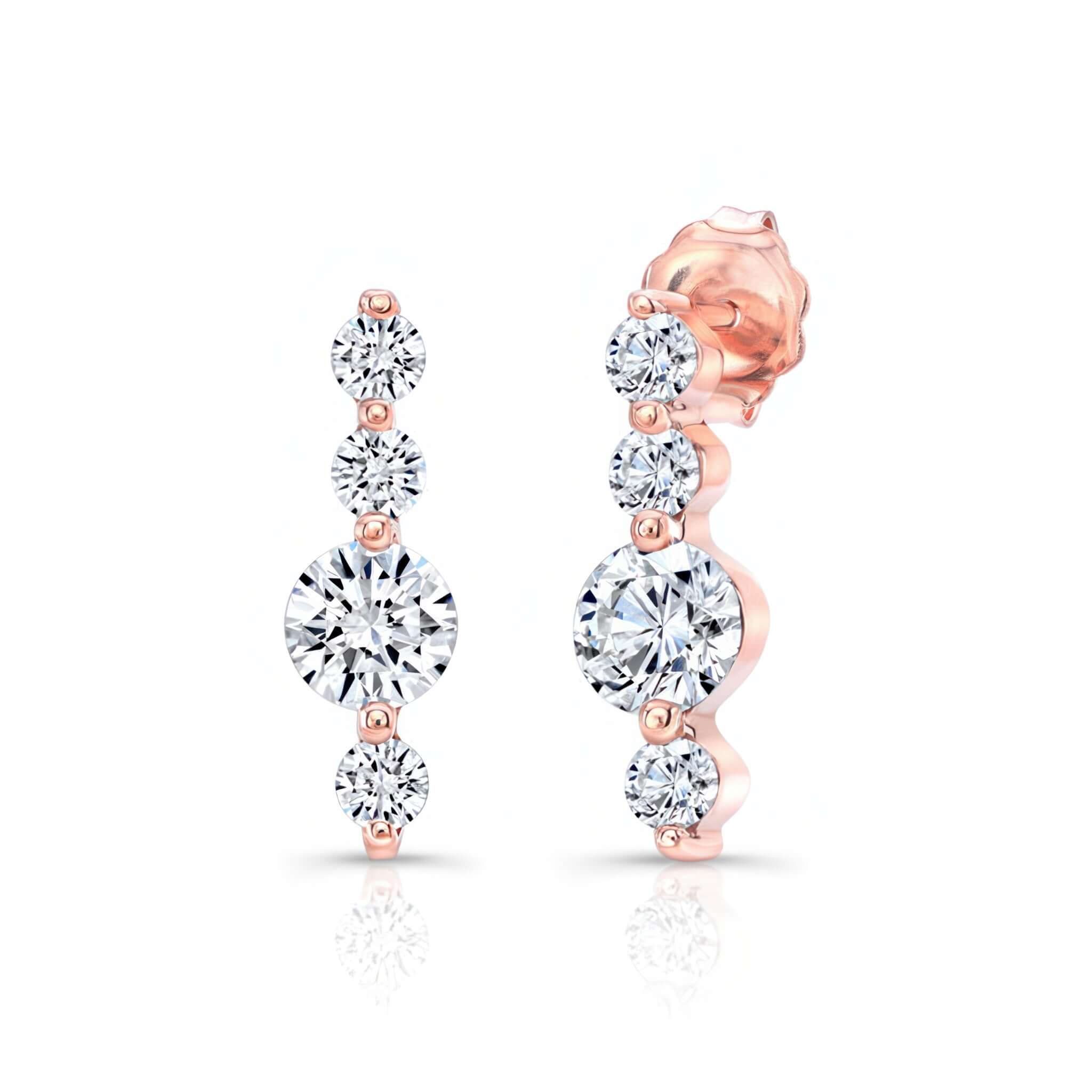 Unique Linear Lab Diamond Earrings