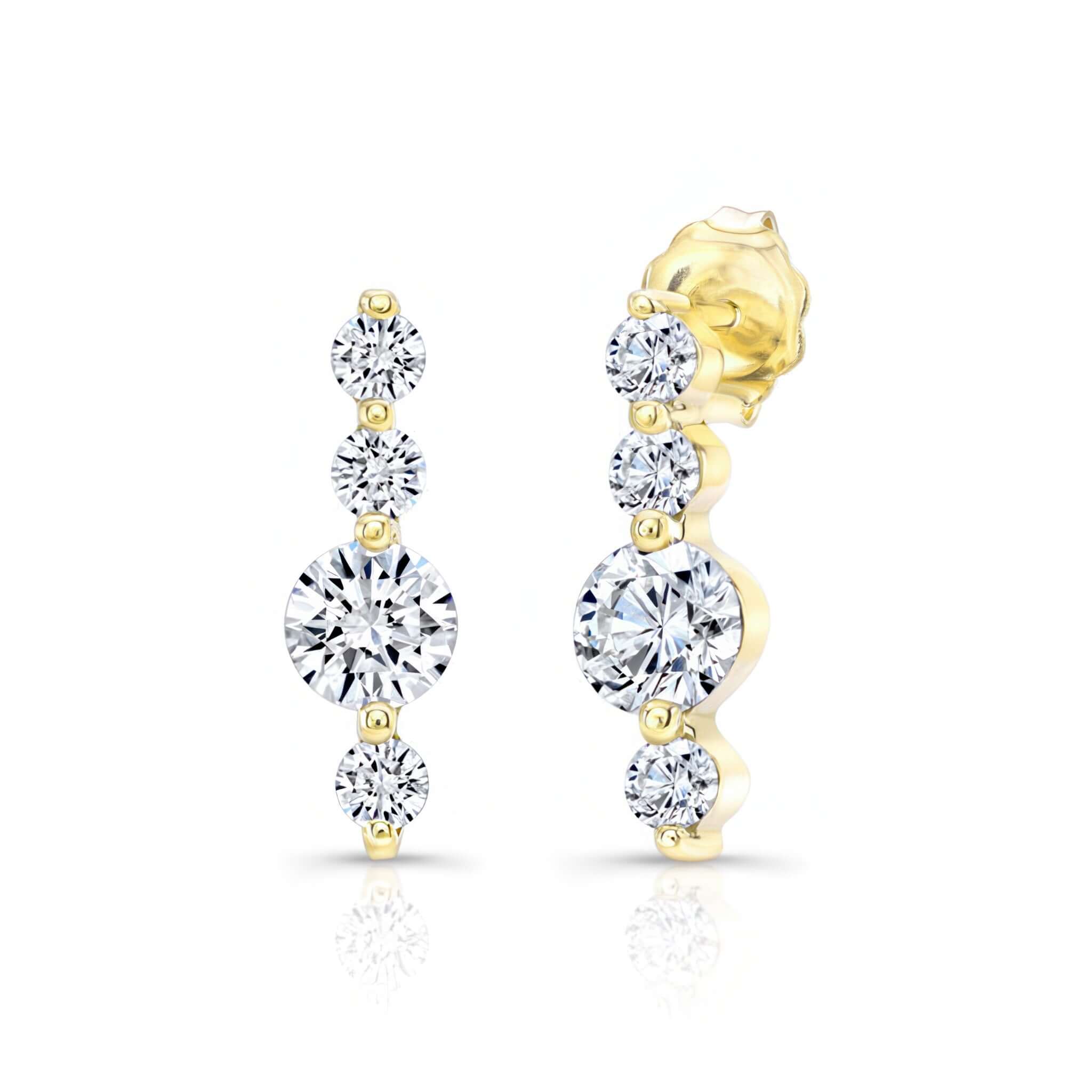 Unique Linear Lab Diamond Earrings