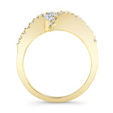 Sideways Princess Cut Lab Diamond Engagement Ring