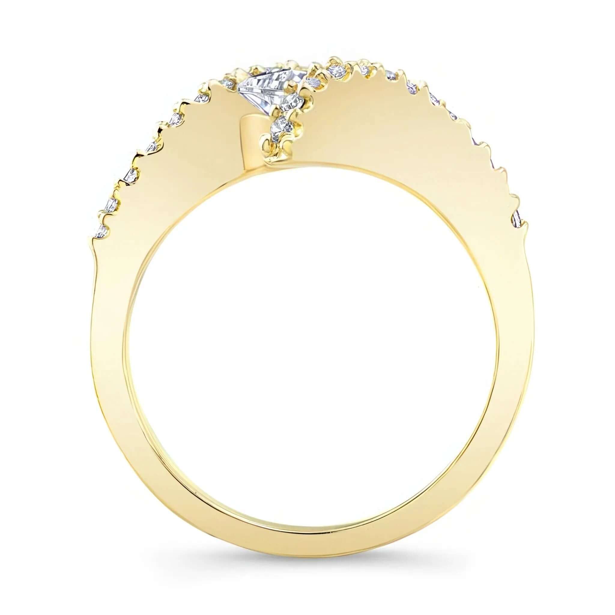 Sideways Princess Cut Moissanite Engagement Ring