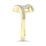 Sideways Princess Cut Lab Diamond Engagement Ring