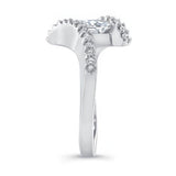 Sideways Princess Cut Lab Diamond Engagement Ring