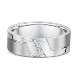 Unique Men's Angled Princess Cut Diamond Wedding Band
