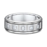 Unique Bezel Princess Cut Diamond Wedding Band